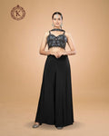 Indo Western Black Mirror Palazzo Set