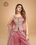 Magenta Multi-Panel Cotton Suit Set