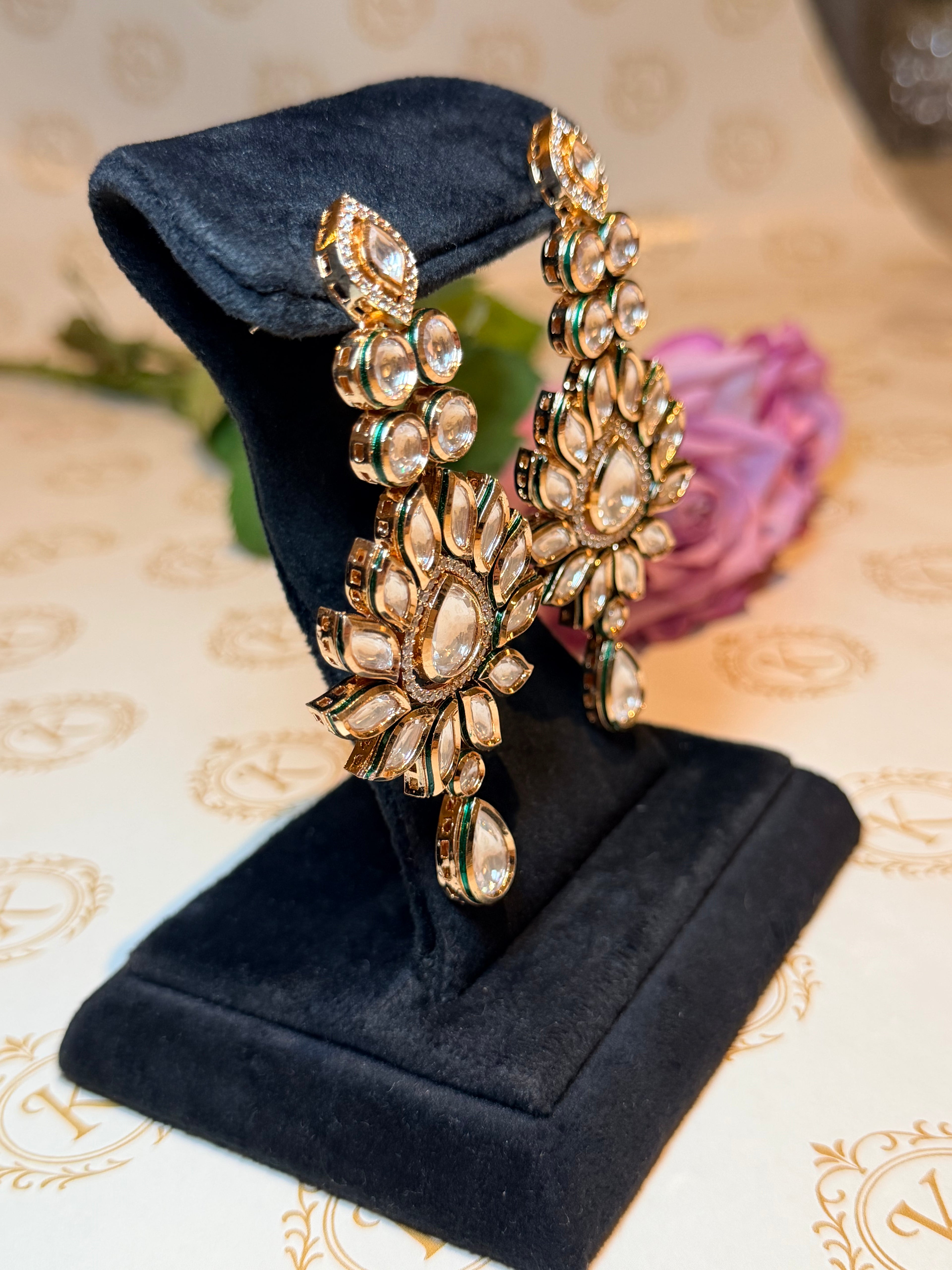 Noor Royale Kundan Chandbali earrings