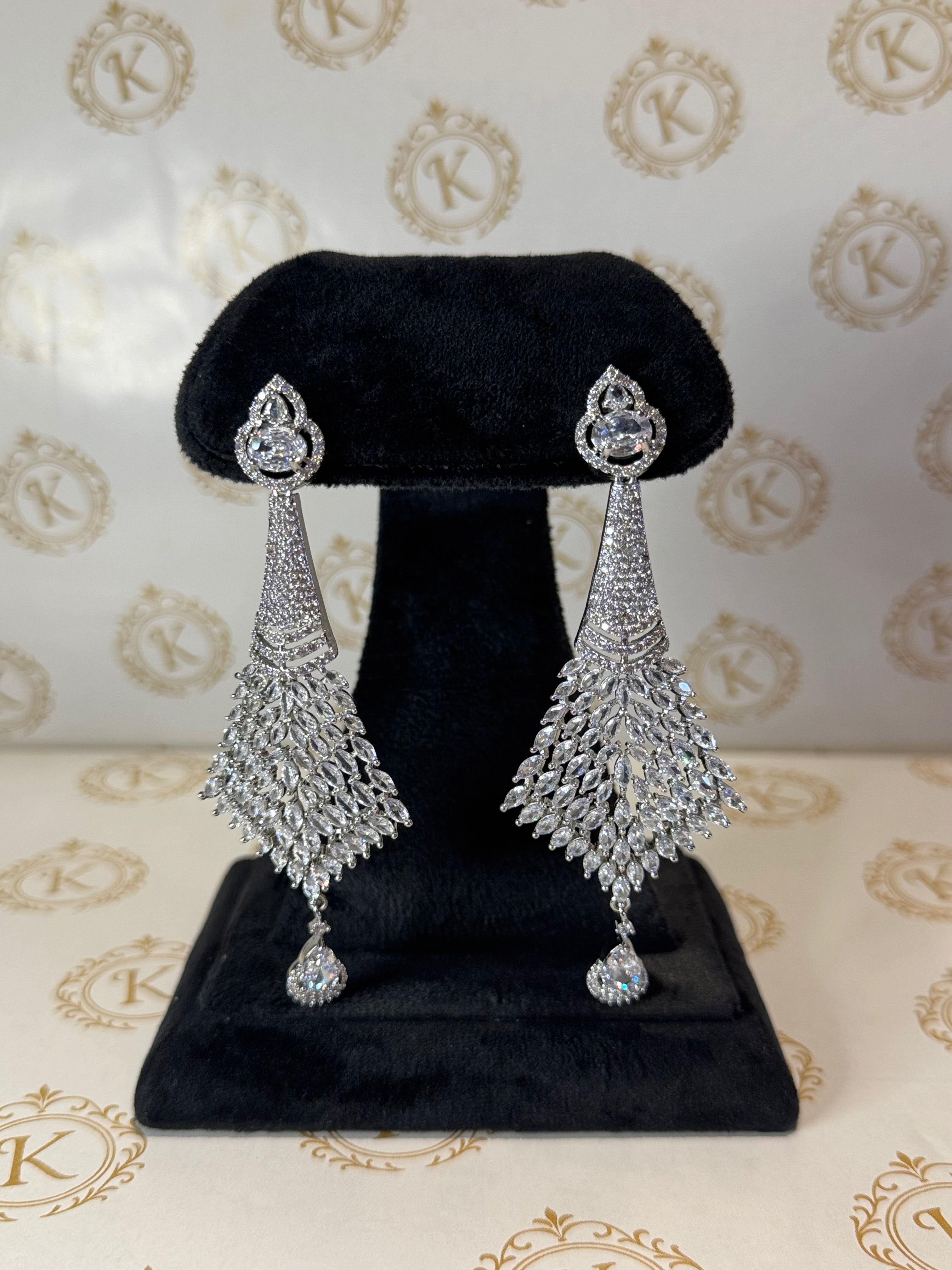 Silver Diamond cut danglers