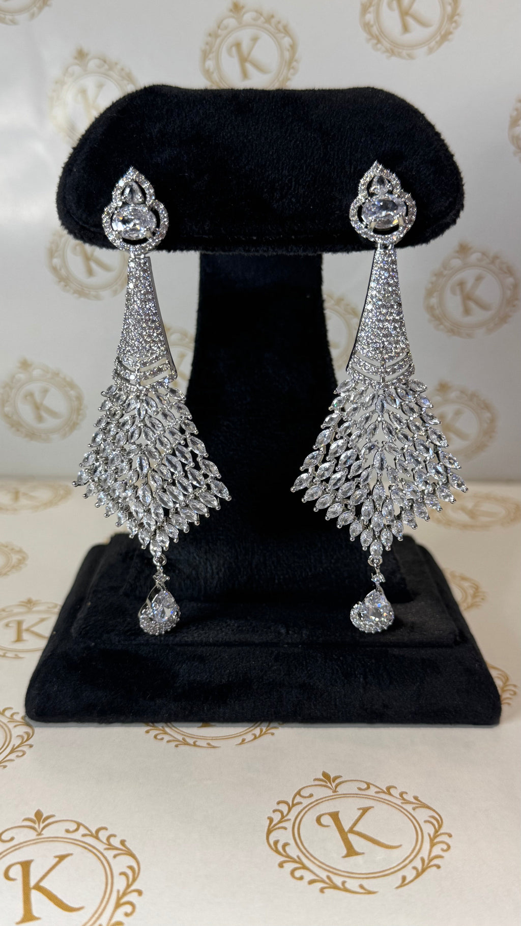 Silver Diamond cut danglers