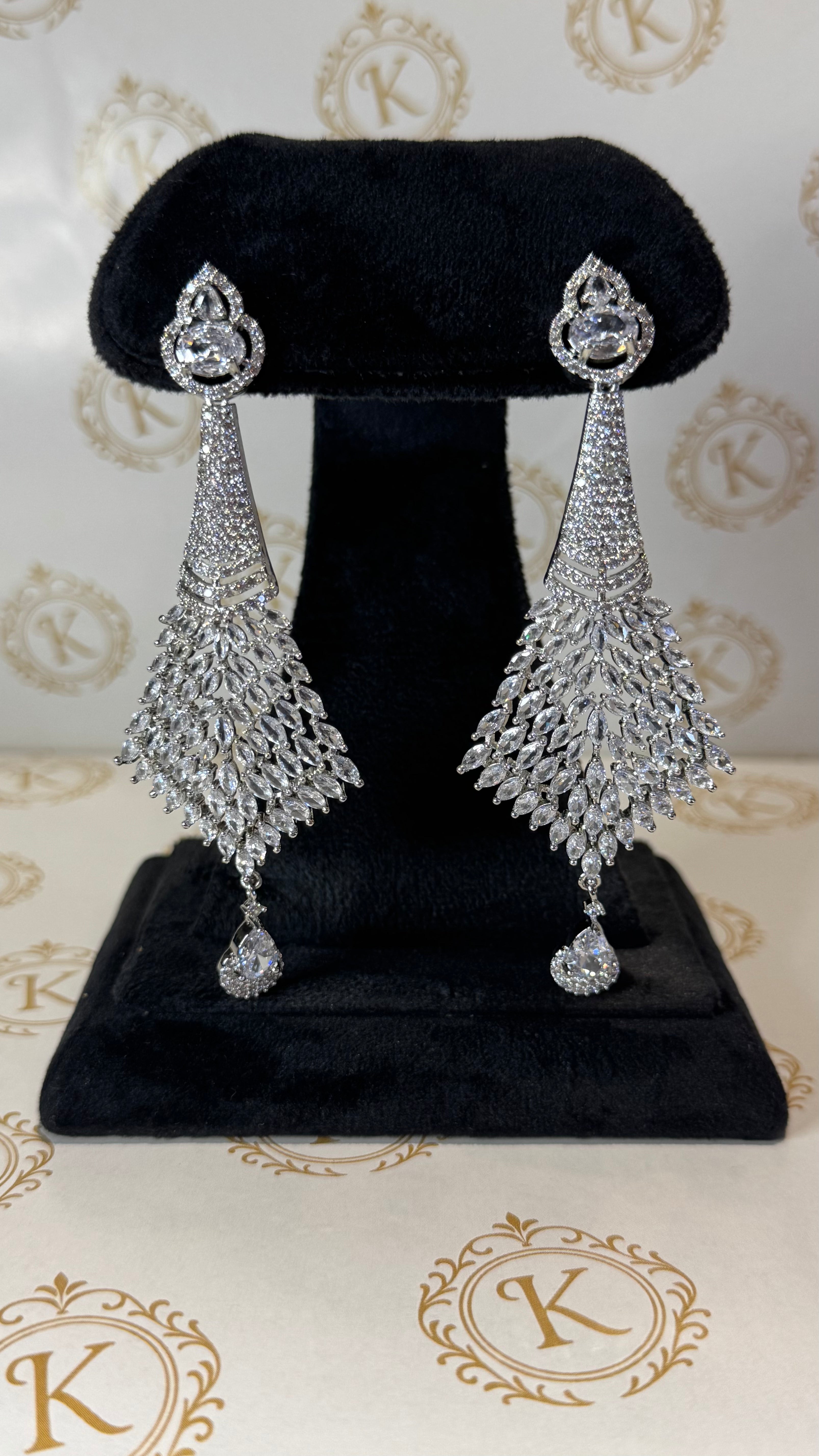 Silver Diamond cut danglers