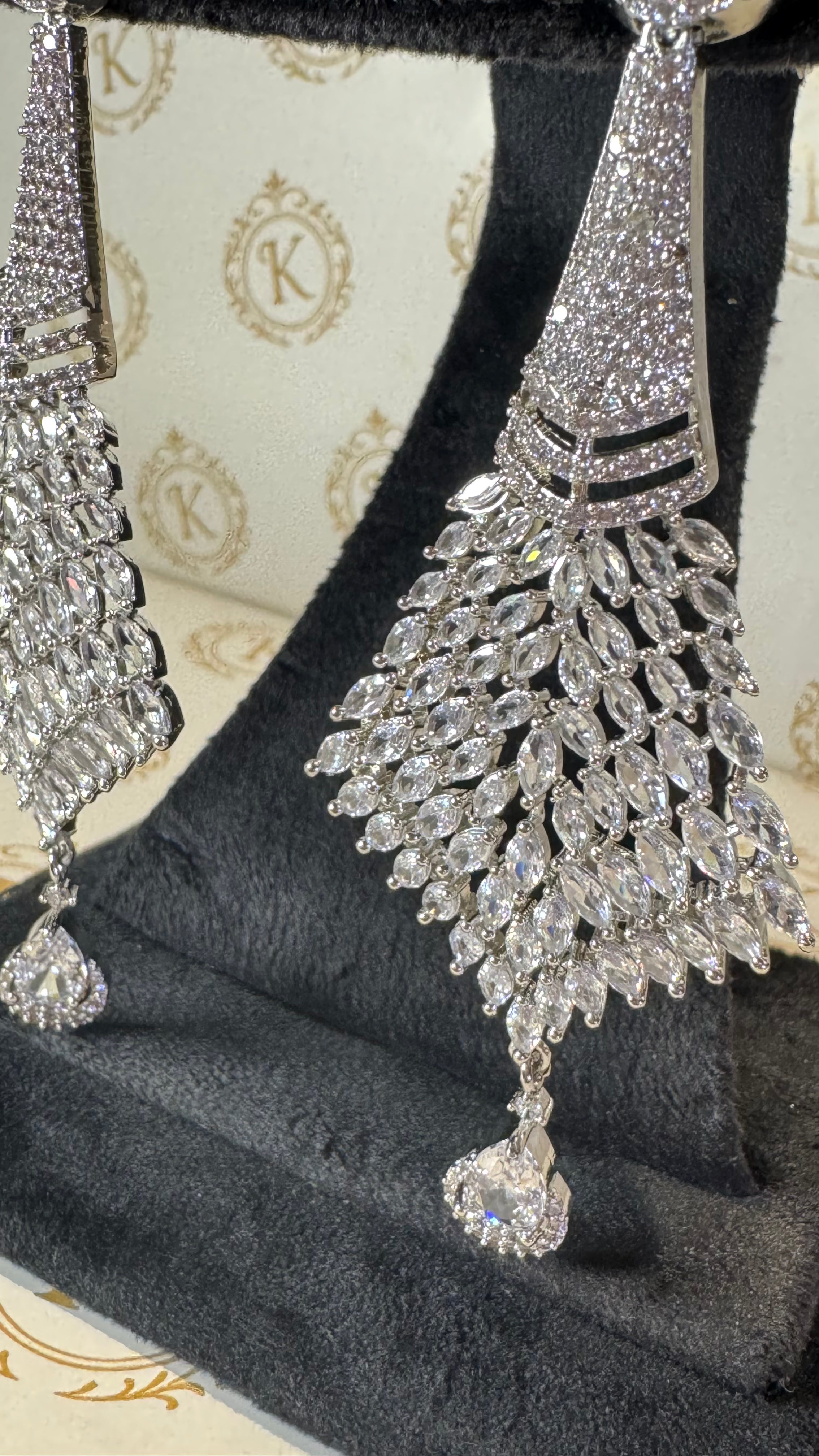 Silver Diamond cut danglers