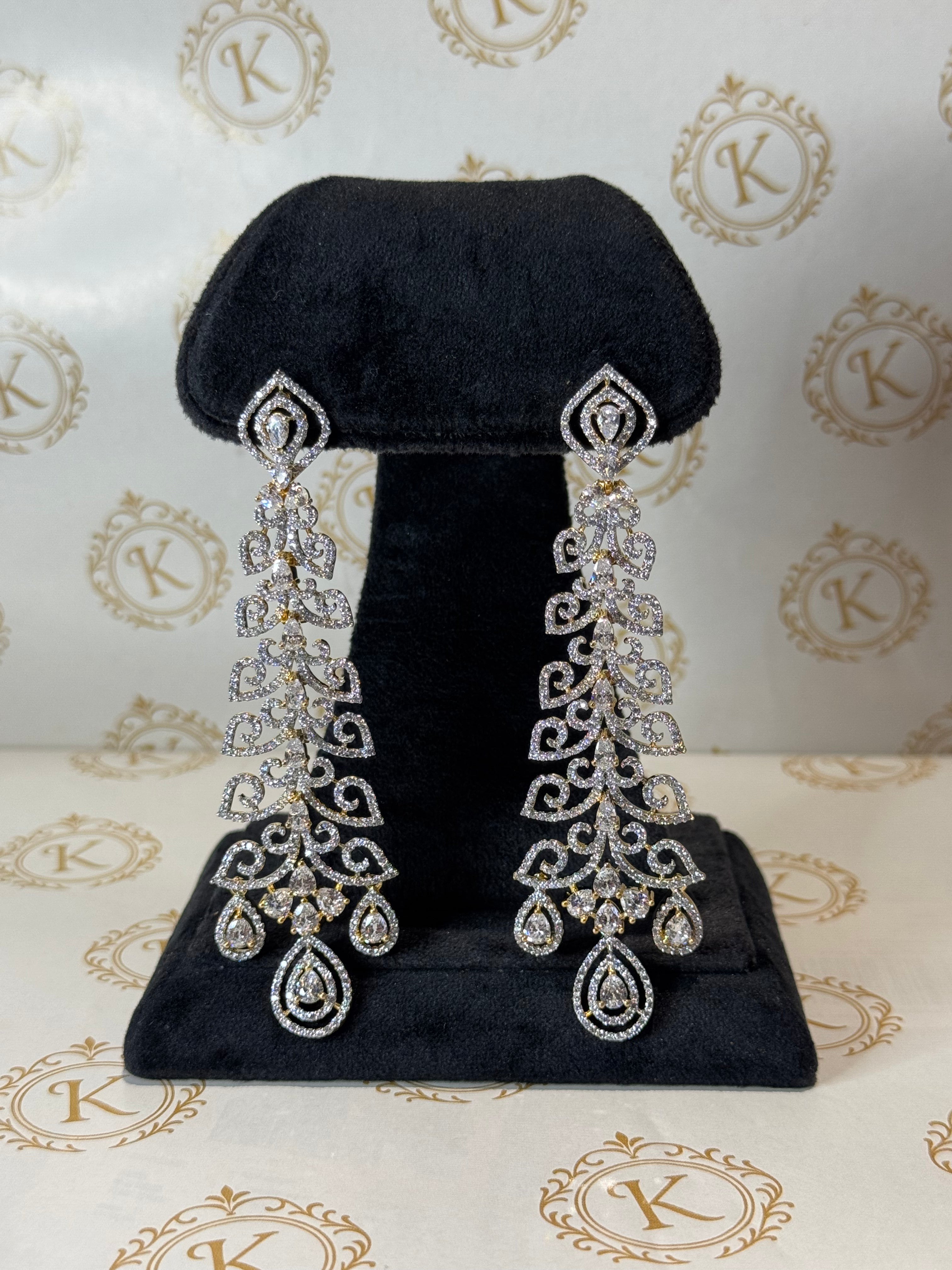 Gold Diamond Cute Dangler Earrings