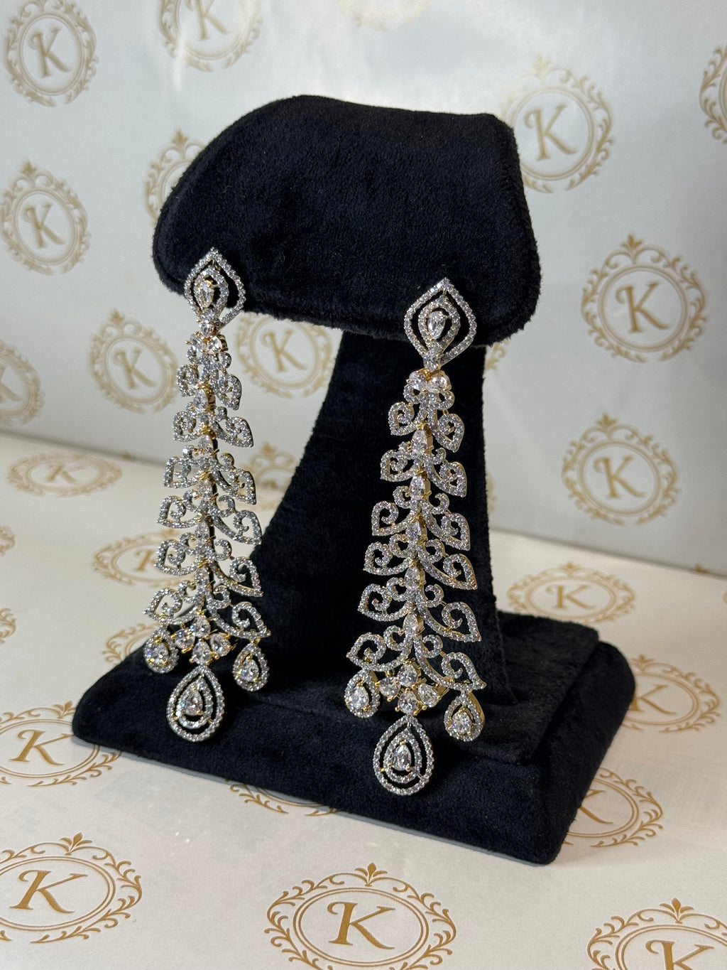 Gold Diamond Cute Dangler Earrings