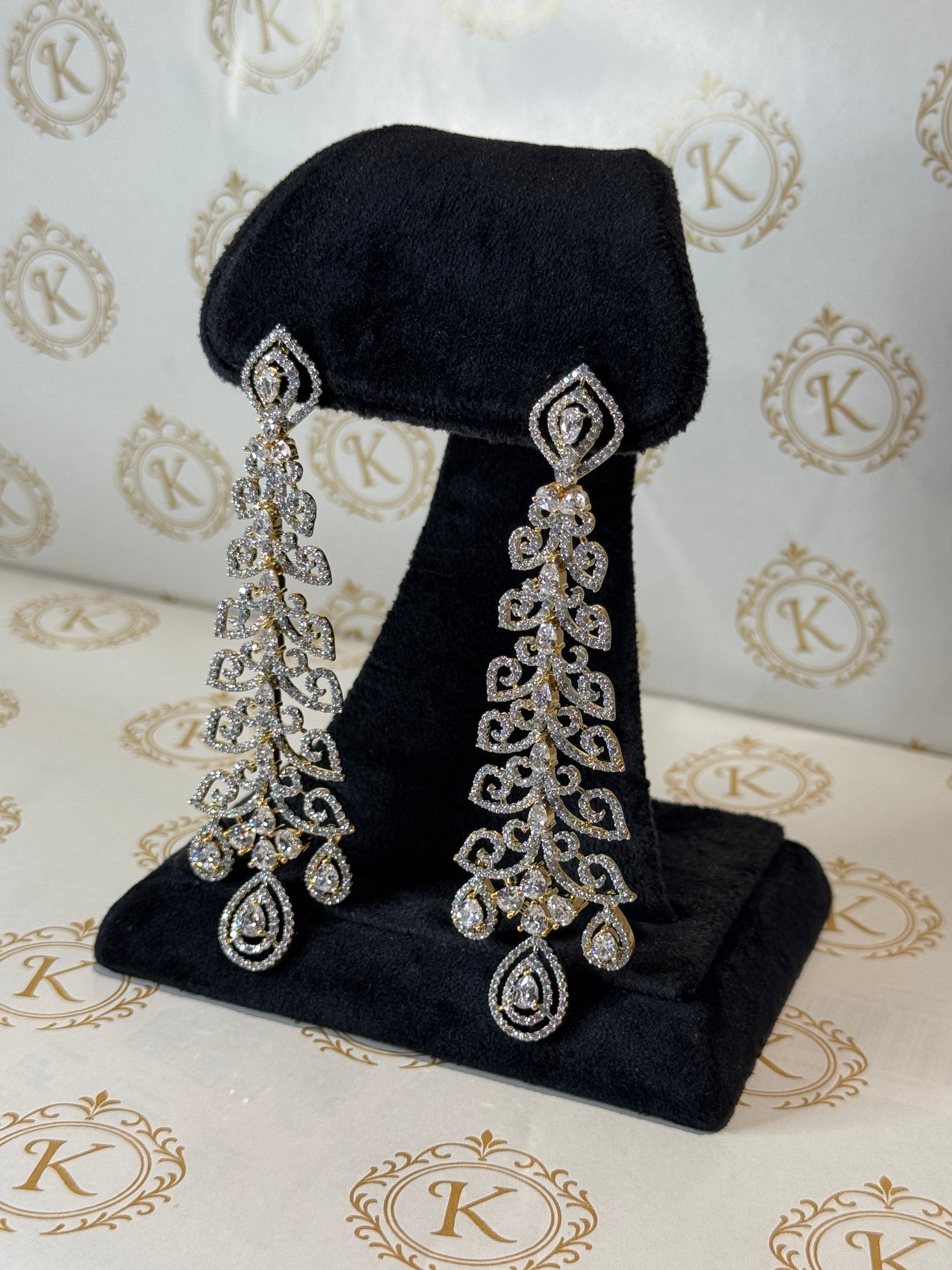 Gold Diamond Cute Dangler Earrings